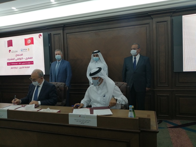 لقاء موسع بين وفد من الاتحاد وغرفة تجارة وصناعة قطر بحضور وزير الاقتصاد علي الكعلي